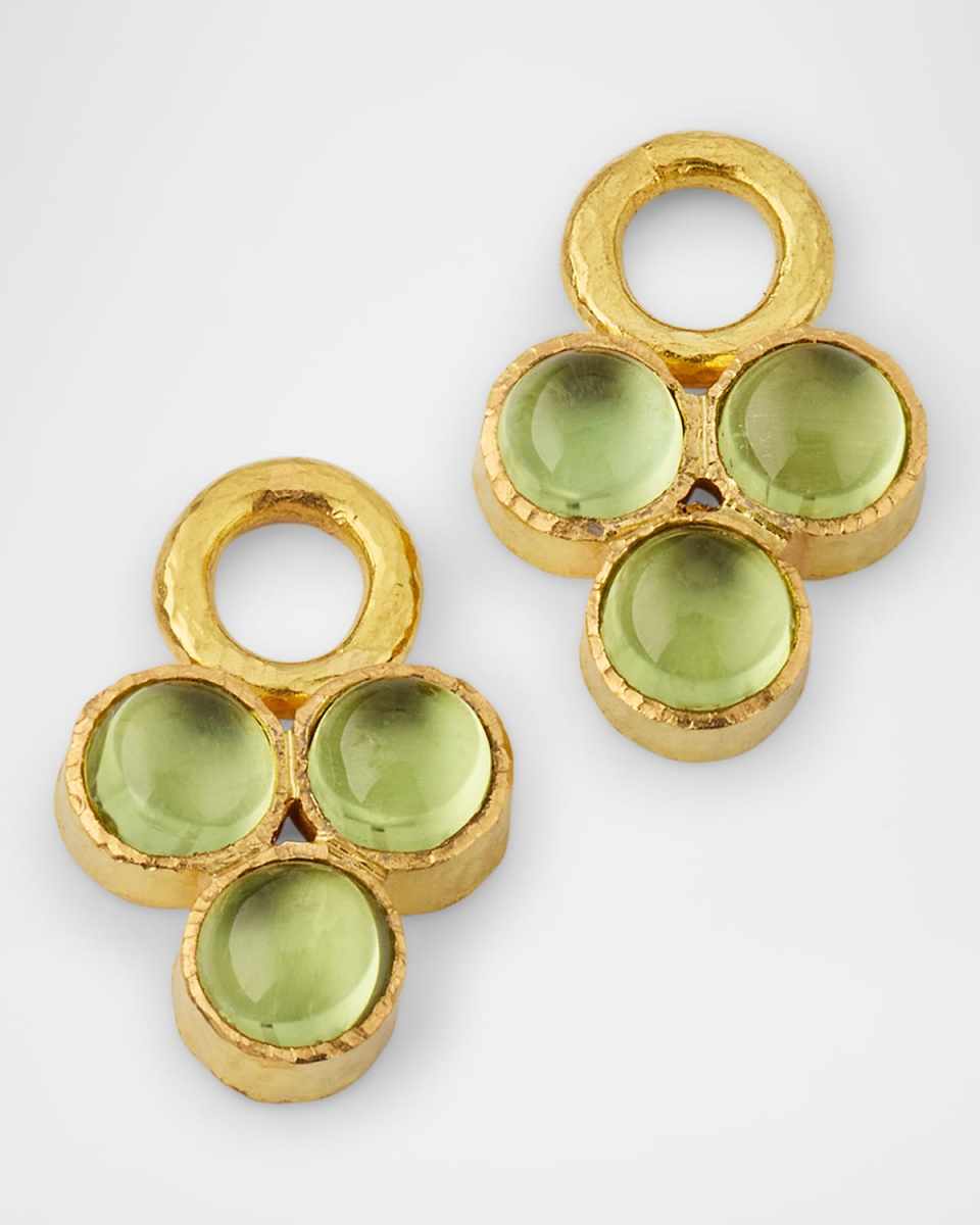 19K Yellow Gold Peridot Earring Pendants